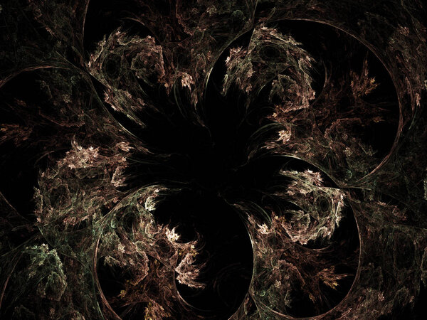 Brown abstract fractal background 3d rendering illustration
