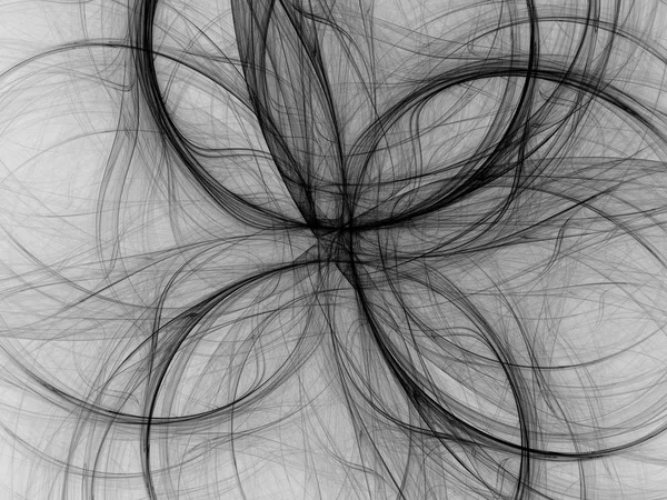 Noir Blanc Abstrait Fractal Fond Rendu Illustration — Photo