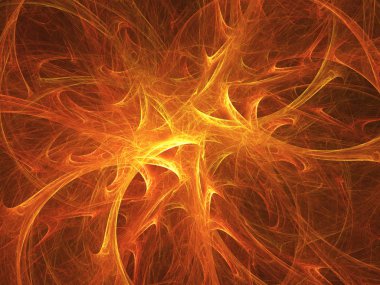 turuncu Soyut Fraktal arka plan 3d render illüstrasyon