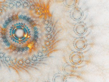 turuncu Soyut Fraktal arka plan 3d render illüstrasyon