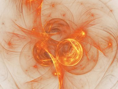 turuncu Soyut Fraktal arka plan 3d render illüstrasyon