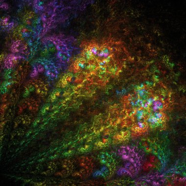 gökkuşağı Soyut Fraktal arka plan 3d render illüstrasyon