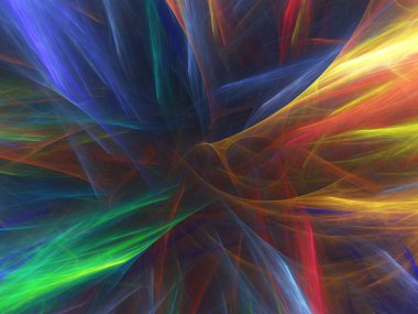 gökkuşağı Soyut Fraktal arka plan 3d render illüstrasyon