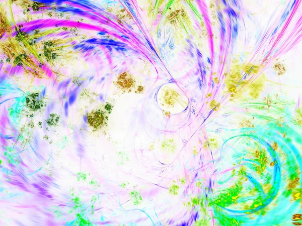 虹抽象的なフラクタル背景 レンダリング図 — ストック写真