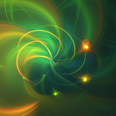 yeşil Soyut Fraktal arka plan 3d render illüstrasyon