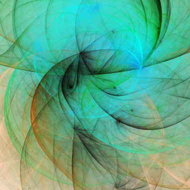 yeşil Soyut Fraktal arka plan 3d render illüstrasyon