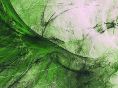 yeşil Soyut Fraktal arka plan 3d render illüstrasyon