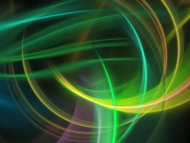 yeşil Soyut Fraktal arka plan 3d render illüstrasyon