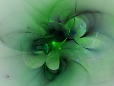 yeşil Soyut Fraktal arka plan 3d render illüstrasyon