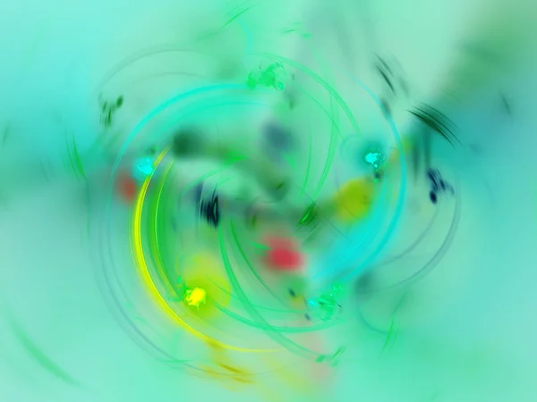 Verde Abstrato Fractal Fundo Renderização Ilustração — Fotografia de Stock