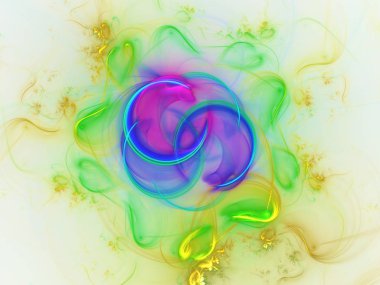 yeşil Soyut Fraktal arka plan 3d render illüstrasyon