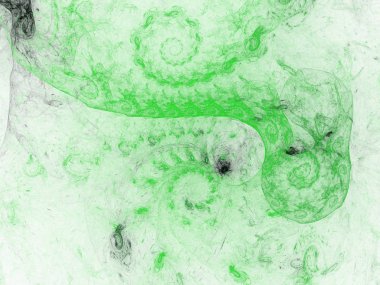 yeşil Soyut Fraktal arka plan 3d render illüstrasyon