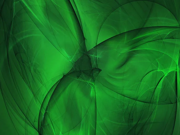 Fondo Fractal Abstracto Verde Representación Ilustración —  Fotos de Stock