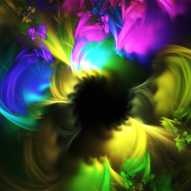 kaotik fraktal arka plan 3d render illüstrasyon soyut