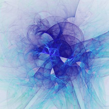 Mavi Soyut Fraktal arka plan 3d render illüstrasyon