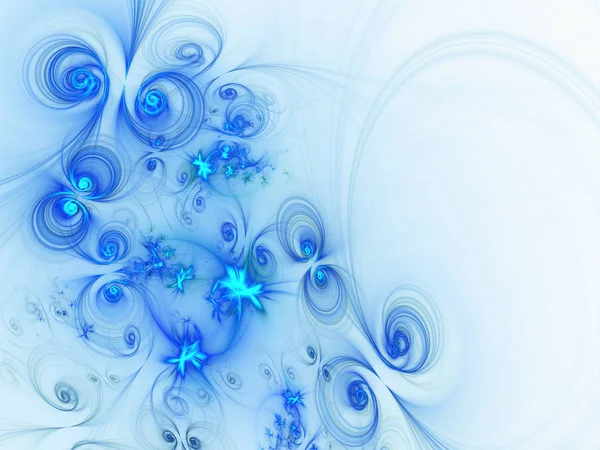 Blauw Abstract Fractal Achtergrond Rendering Illustratie — Stockfoto