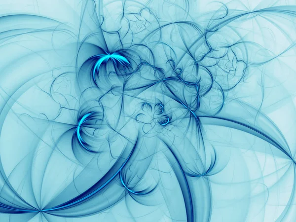 青い抽象フラクタル背景 レンダリング図 — ストック写真