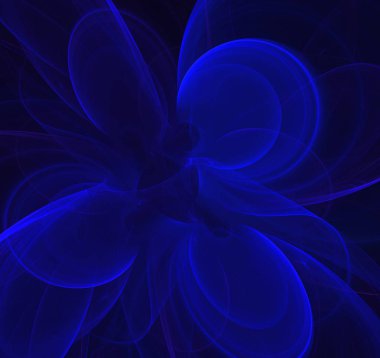 Mavi Soyut Fraktal arka plan 3d render illüstrasyon