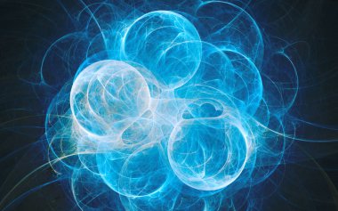 Mavi Soyut Fraktal arka plan 3d render illüstrasyon