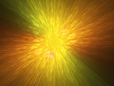 sarı Soyut Fraktal arka plan 3d render illüstrasyon