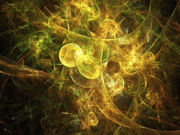 Yellow Abstract Fractal Background Rendering Illustration — Stock Photo, Image