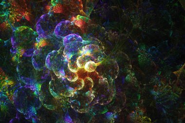 kaotik fraktal arka plan 3d render illüstrasyon soyut