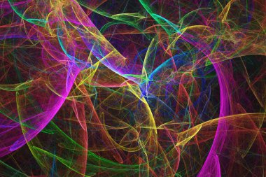 kaotik fraktal arka plan 3d render illüstrasyon soyut