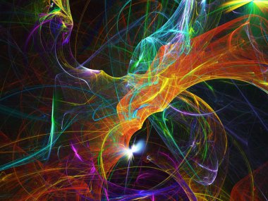 kaotik fraktal arka plan 3d render illüstrasyon soyut