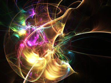 kaotik fraktal arka plan 3d render illüstrasyon soyut