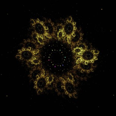 kaotik fraktal arka plan 3d render illüstrasyon soyut