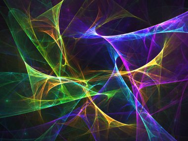 kaotik fraktal arka plan 3d render illüstrasyon soyut