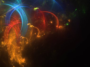 kaotik fraktal arka plan 3d render illüstrasyon soyut