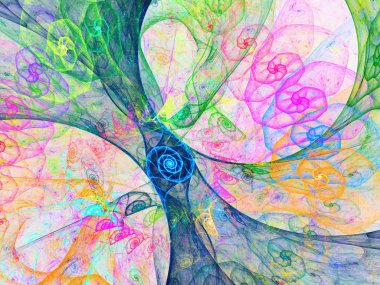 kaotik fraktal arka plan 3d render illüstrasyon soyut