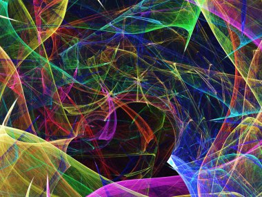 kaotik fraktal arka plan 3d render illüstrasyon soyut