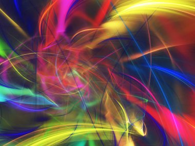 kaotik fraktal arka plan 3d render illüstrasyon soyut