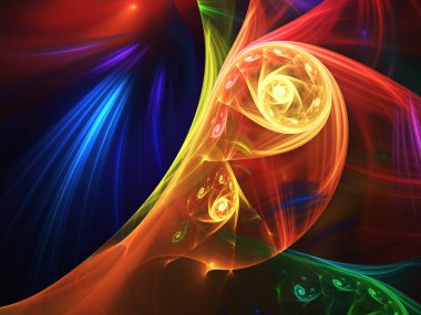 kaotik fraktal arka plan 3d render illüstrasyon soyut