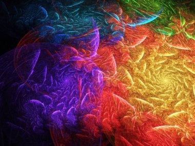 kaotik fraktal arka plan 3d render illüstrasyon soyut