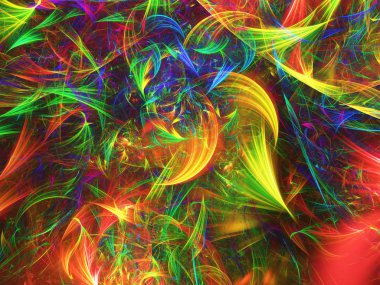 kaotik fraktal arka plan 3d render illüstrasyon soyut