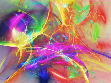 kaotik fraktal arka plan 3d render illüstrasyon soyut