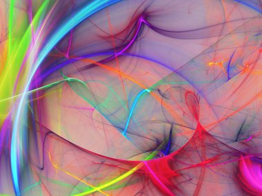 kaotik fraktal arka plan 3d render illüstrasyon soyut