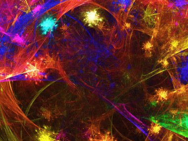 kaotik fraktal arka plan 3d render illüstrasyon soyut