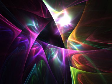 kaotik fraktal arka plan 3d render illüstrasyon soyut