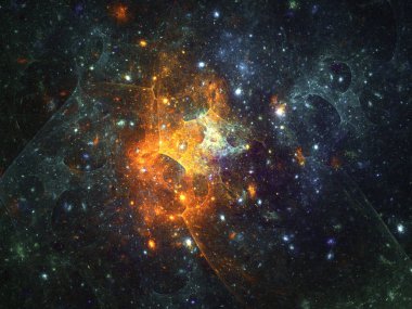 kaotik fraktal arka plan 3d render illüstrasyon soyut