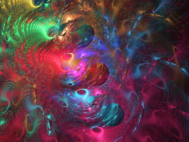 kaotik fraktal arka plan 3d render illüstrasyon soyut