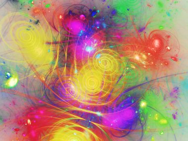 kaotik fraktal arka plan 3d render illüstrasyon soyut