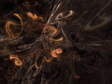 kaotik fraktal arka plan 3d render illüstrasyon soyut