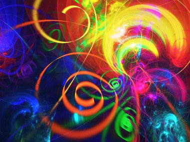 kaotik fraktal arka plan 3d render illüstrasyon soyut