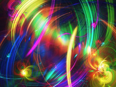 kaotik fraktal arka plan 3d render illüstrasyon soyut