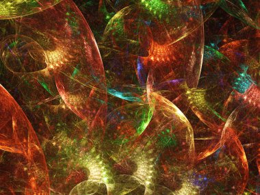 kaotik fraktal arka plan 3d render illüstrasyon soyut