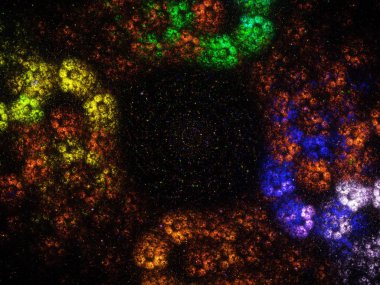 kaotik fraktal arka plan 3d render illüstrasyon soyut